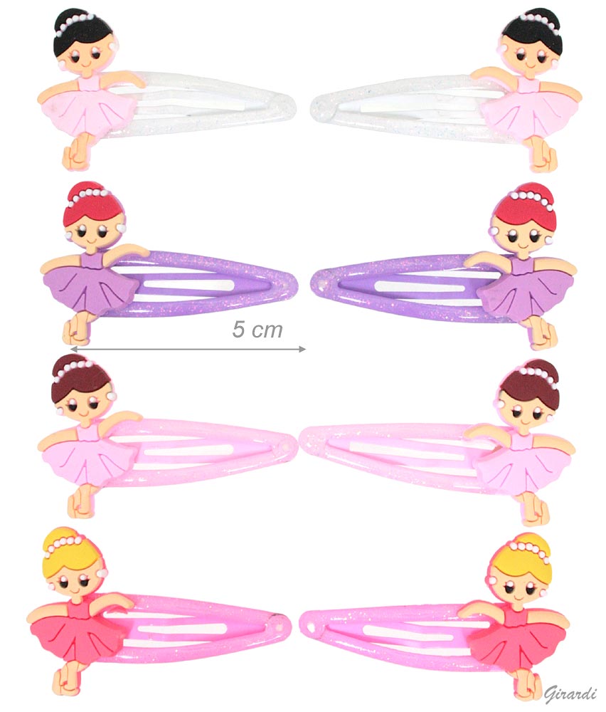 Rubber ballerina glitter snap hair clip