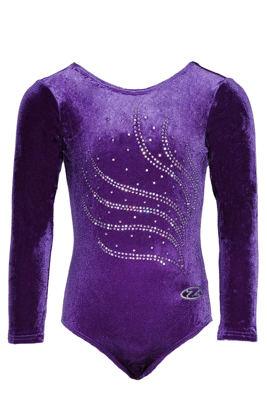Tiara Crystal Motif Long Sleeved Gym Leotard