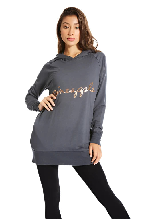 Pineapple Charcoal Longline Hoodie