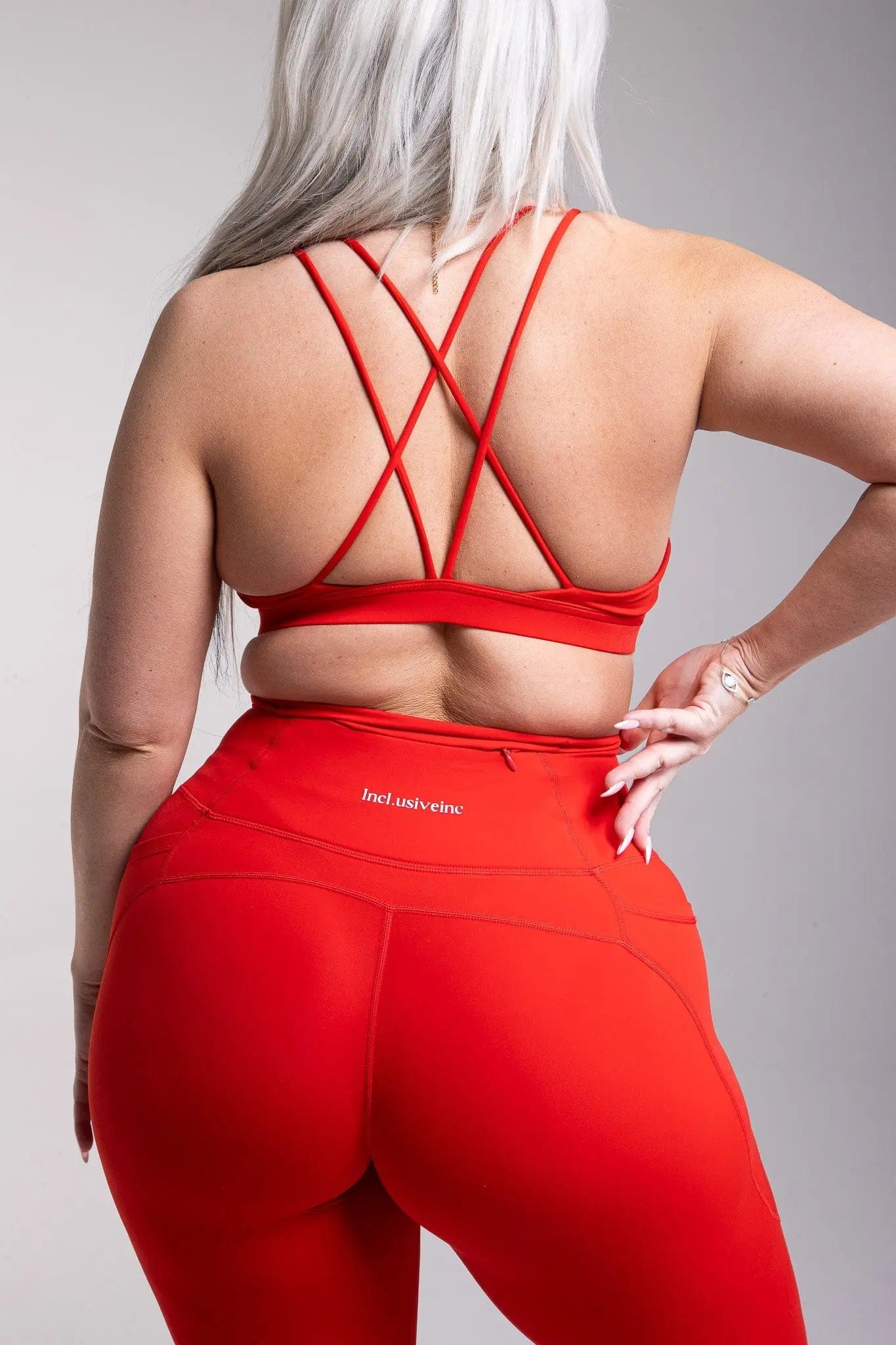 Active Red  Leggings with Pockets