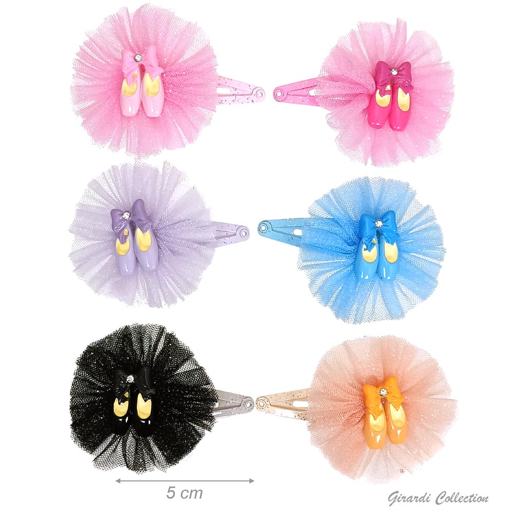 Tulle & ballet shoe snap hair clip