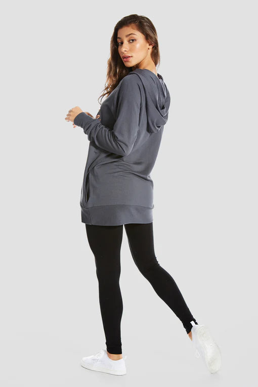 Pineapple Charcoal Longline Hoodie