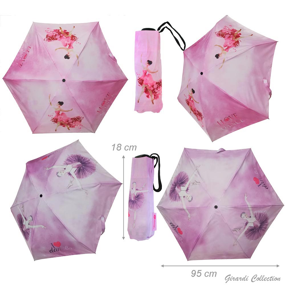 Foldable umbrellas with ballerinas