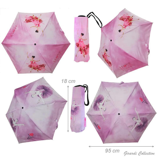 Foldable umbrellas with ballerinas